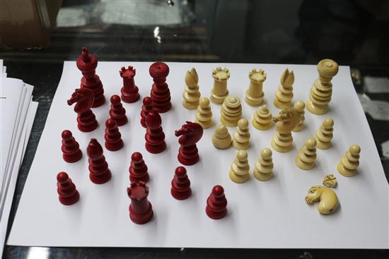 A 19th century ivory chess set